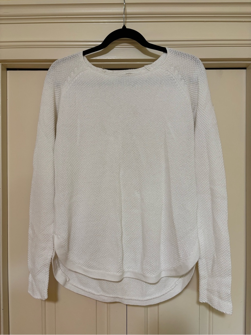 Propaganda Cream Open-Weave Crewneck Sweater